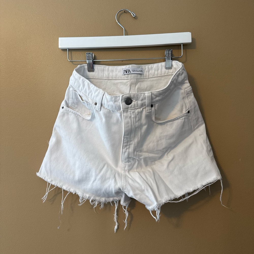 Zara Women's White Denim Shorts